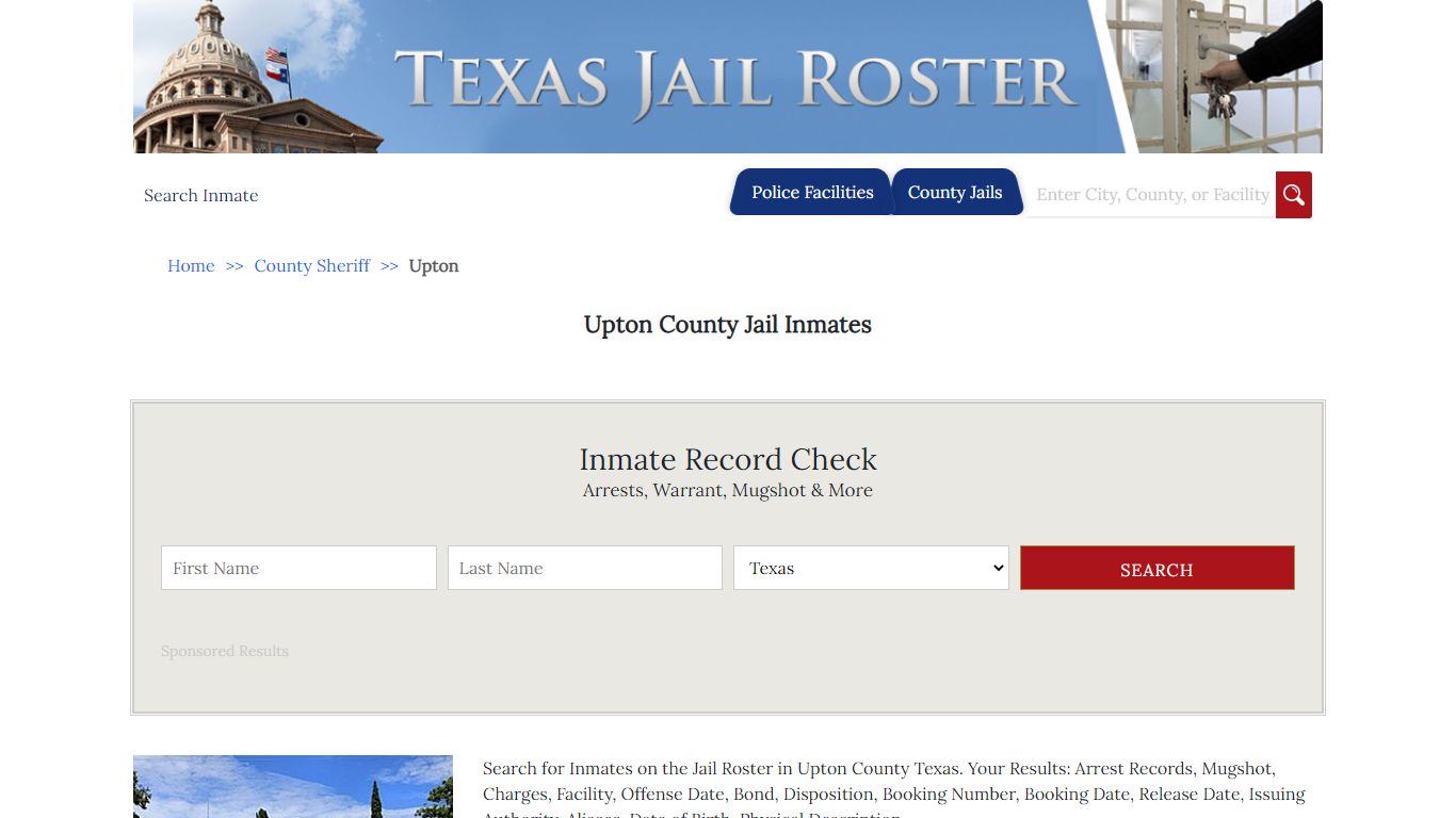 Upton County Jail Inmates - Jail Roster Search